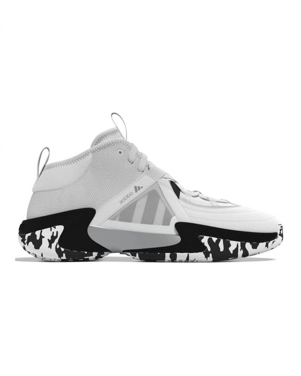 NEW ADIDAS women's exhibit select mid basketball shoes in white/black - Picture 2 of 2